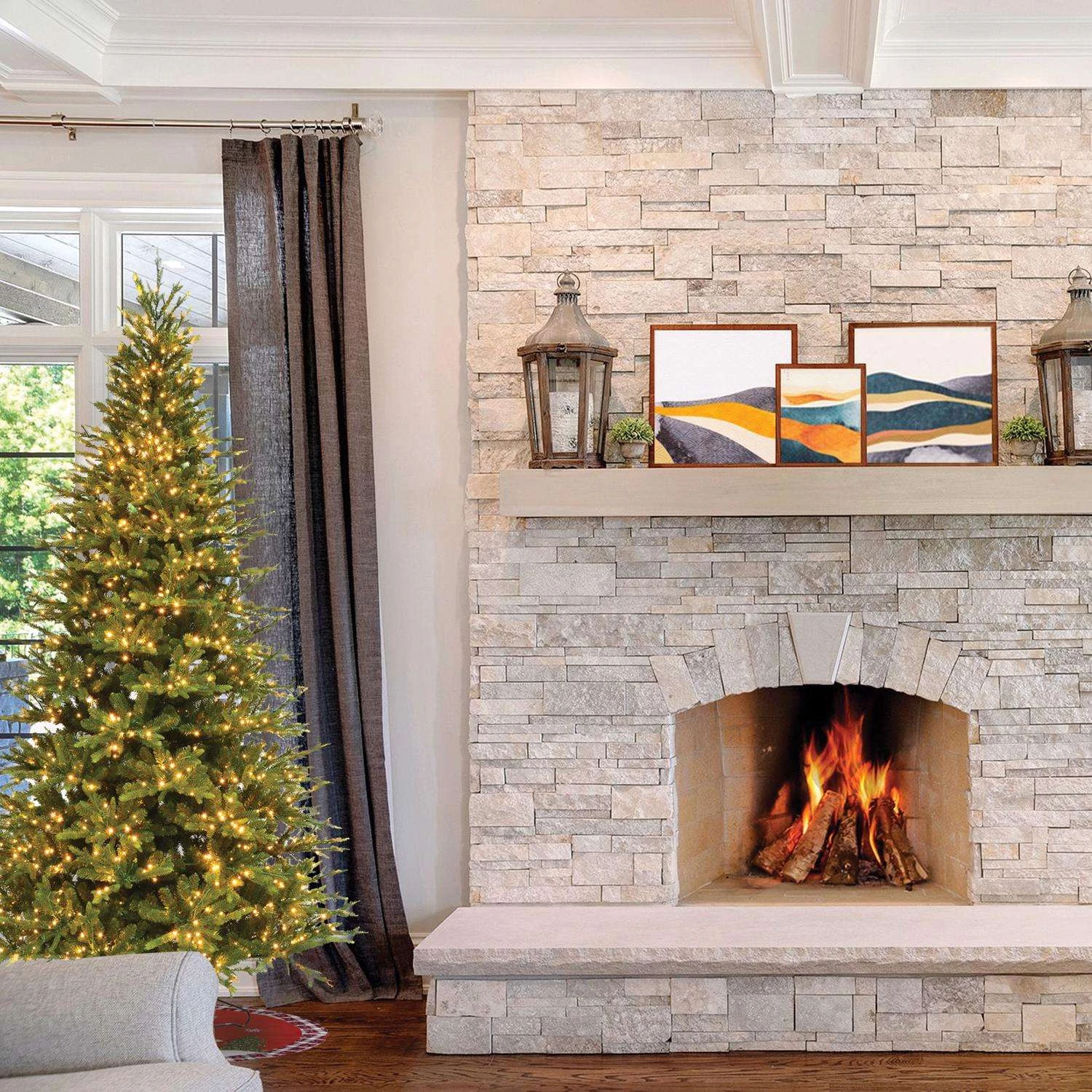 Celebrations 7-1/2 Ft. Slim LED 1200 Ct Vermont Spruce Christmas Tree - Image 2