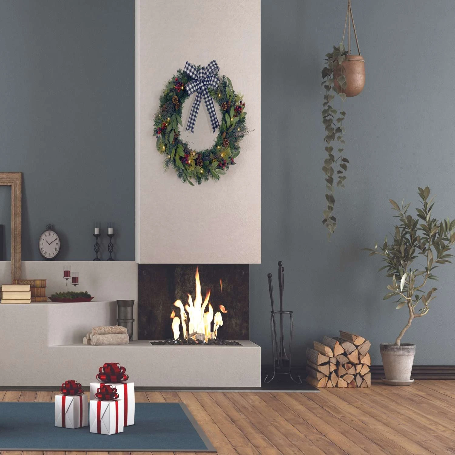 Celebrations 30 In. D LED Prelit Warm White Wreath - Image 2