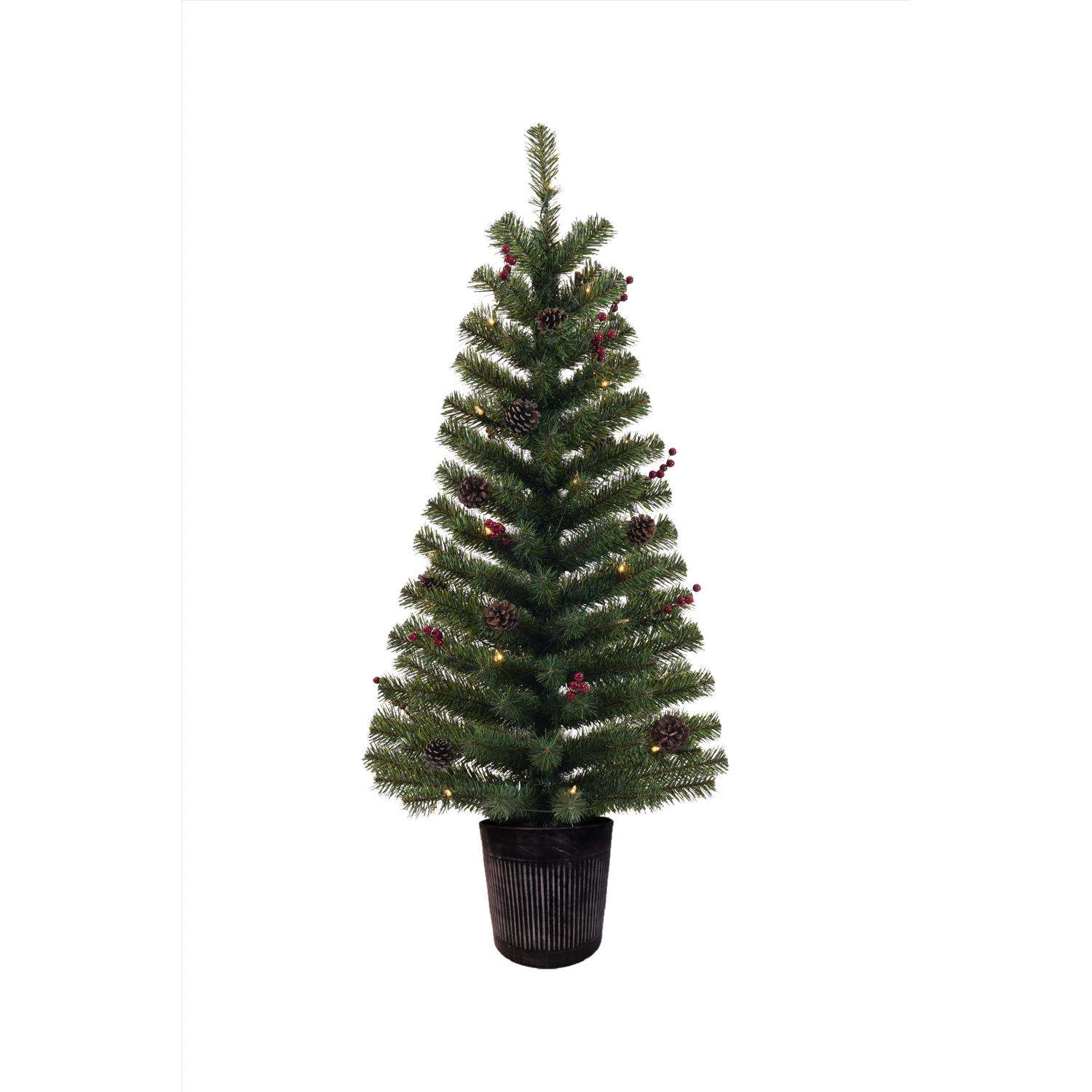Celebrations 4 Ft. Full LED 35 Ct Northern Pine Tree Prelit Incan Color Changing Christmas Tree