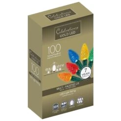 Celebrations Gold LED C6 Multicolored 100 Ct String Christmas Lights 33 Ft.