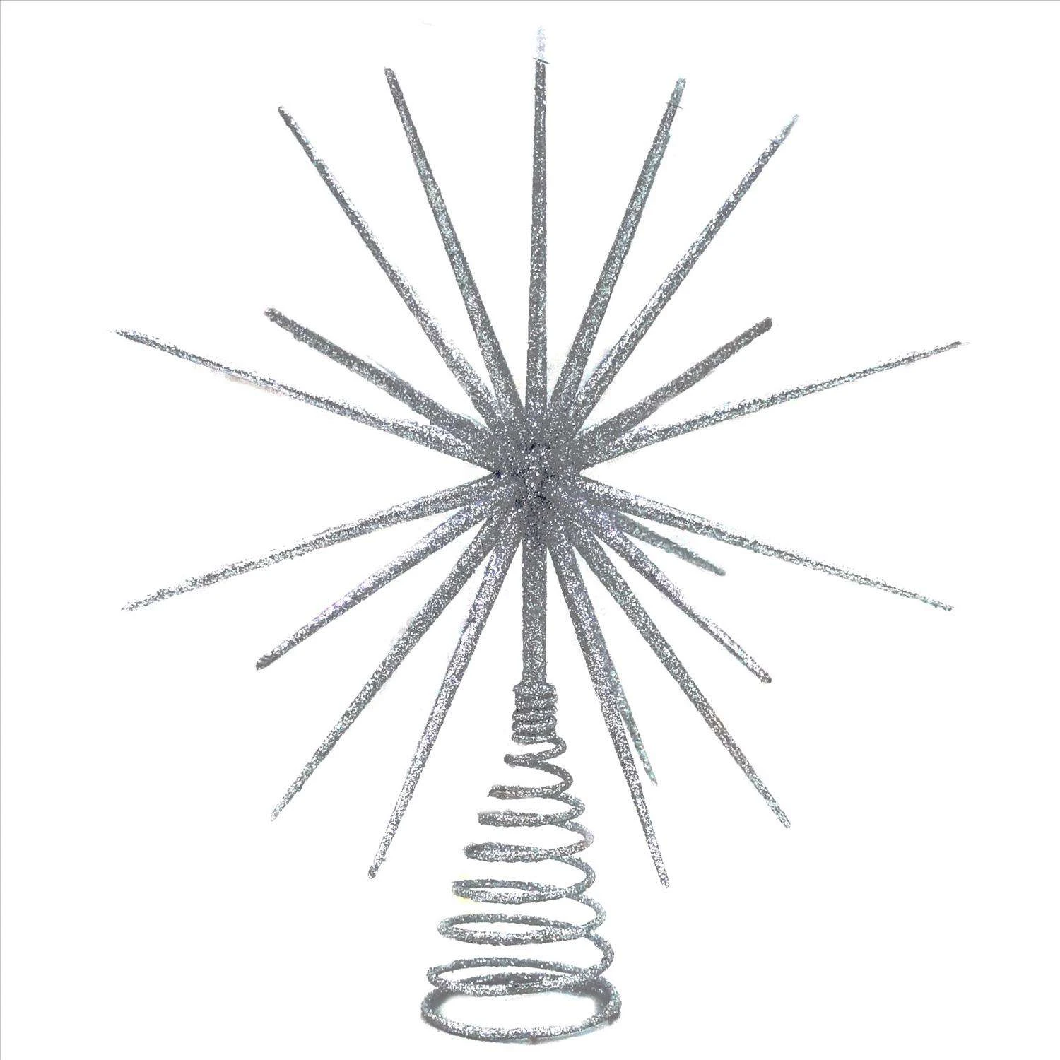 Celebrations Home Silver Burst Tree Topper 14 In.