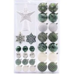 Celebrations Green/White Winter Woodland Ornaments 3.15 In.