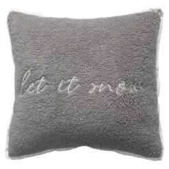 Celebrations Gray Let It Snow Pillow