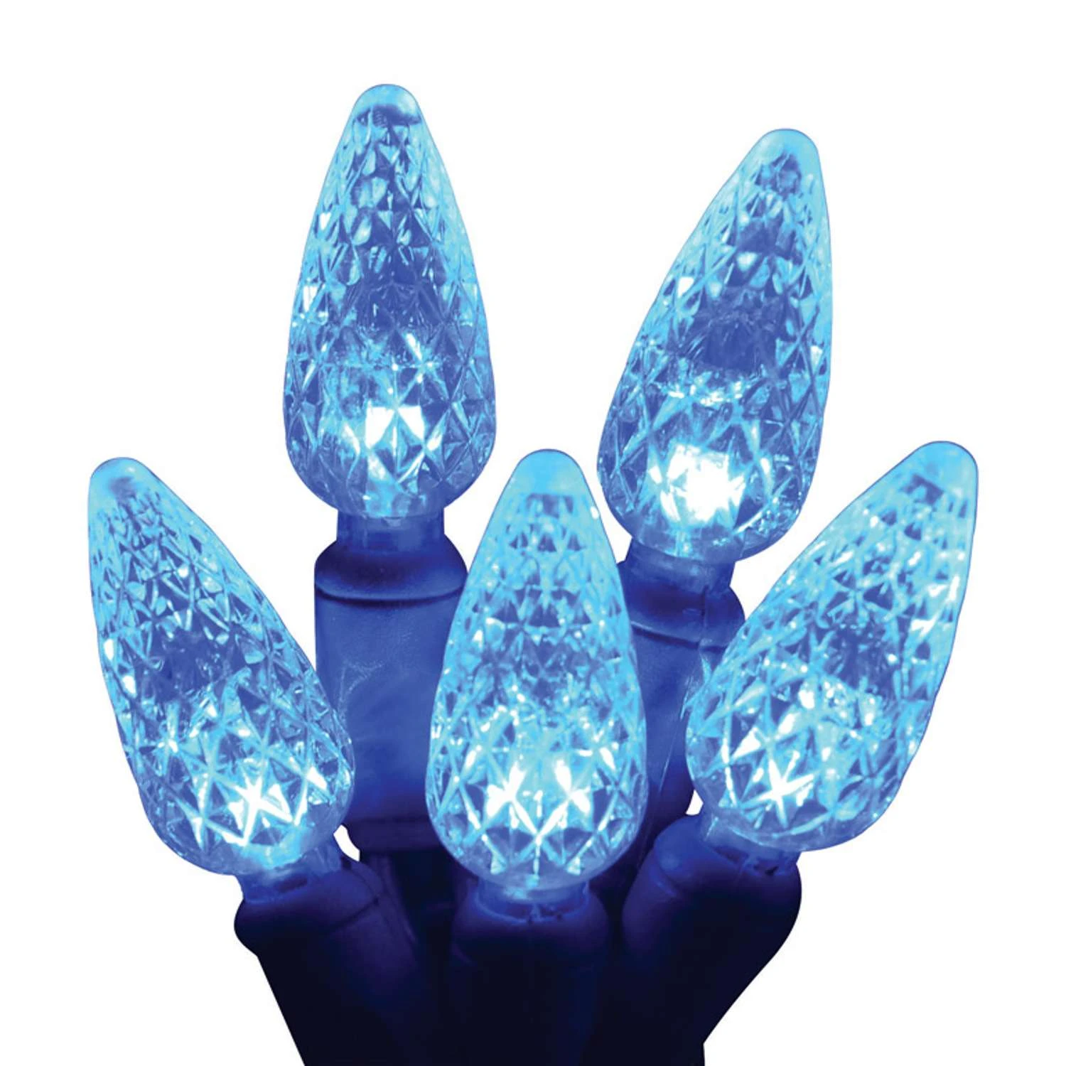 Celebrations Platinum LED C6 Blue 50 Ct String Christmas Lights 24.5 Ft. - Image 2