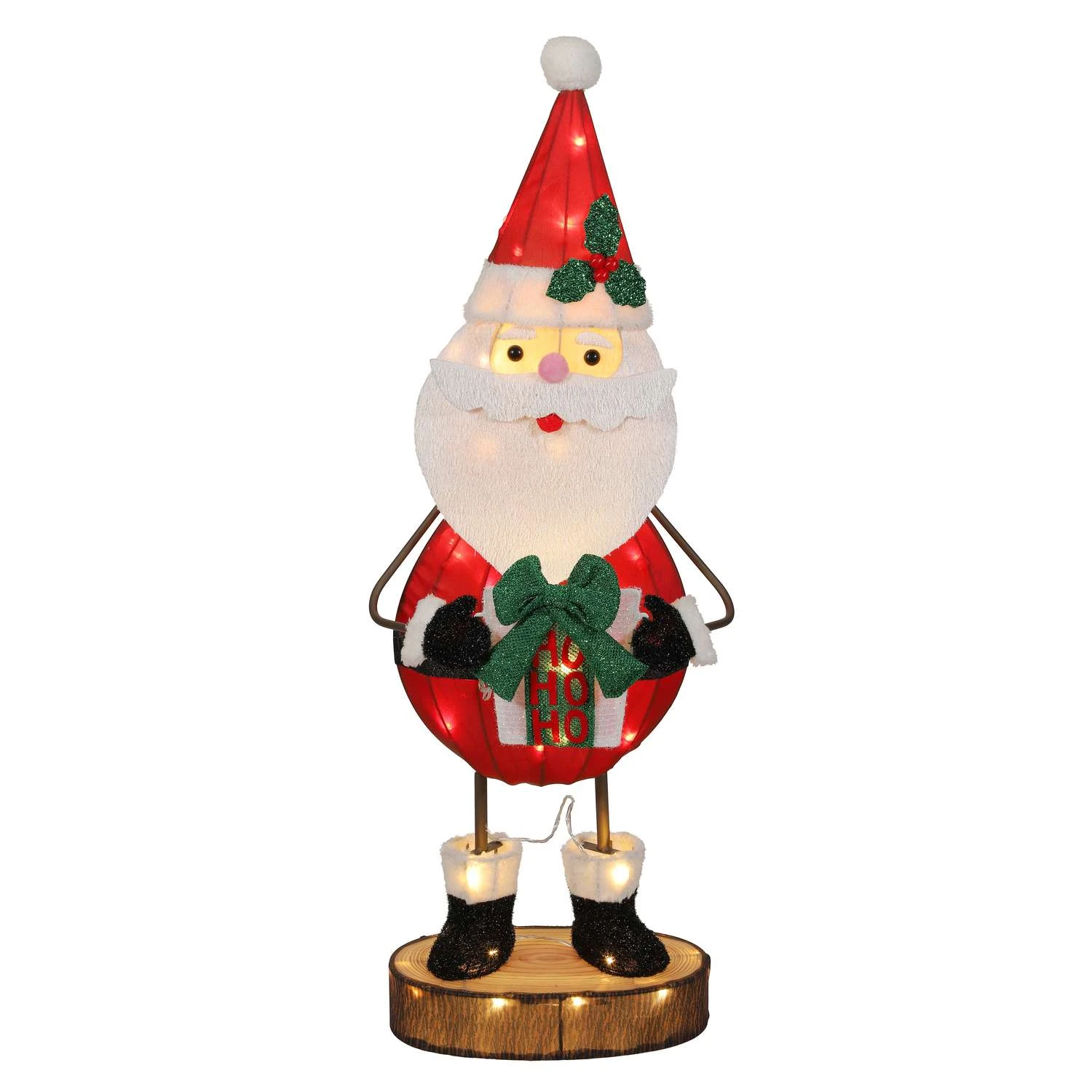 Celebrations LED Warm White Santa 3 Ft. Yard Decor