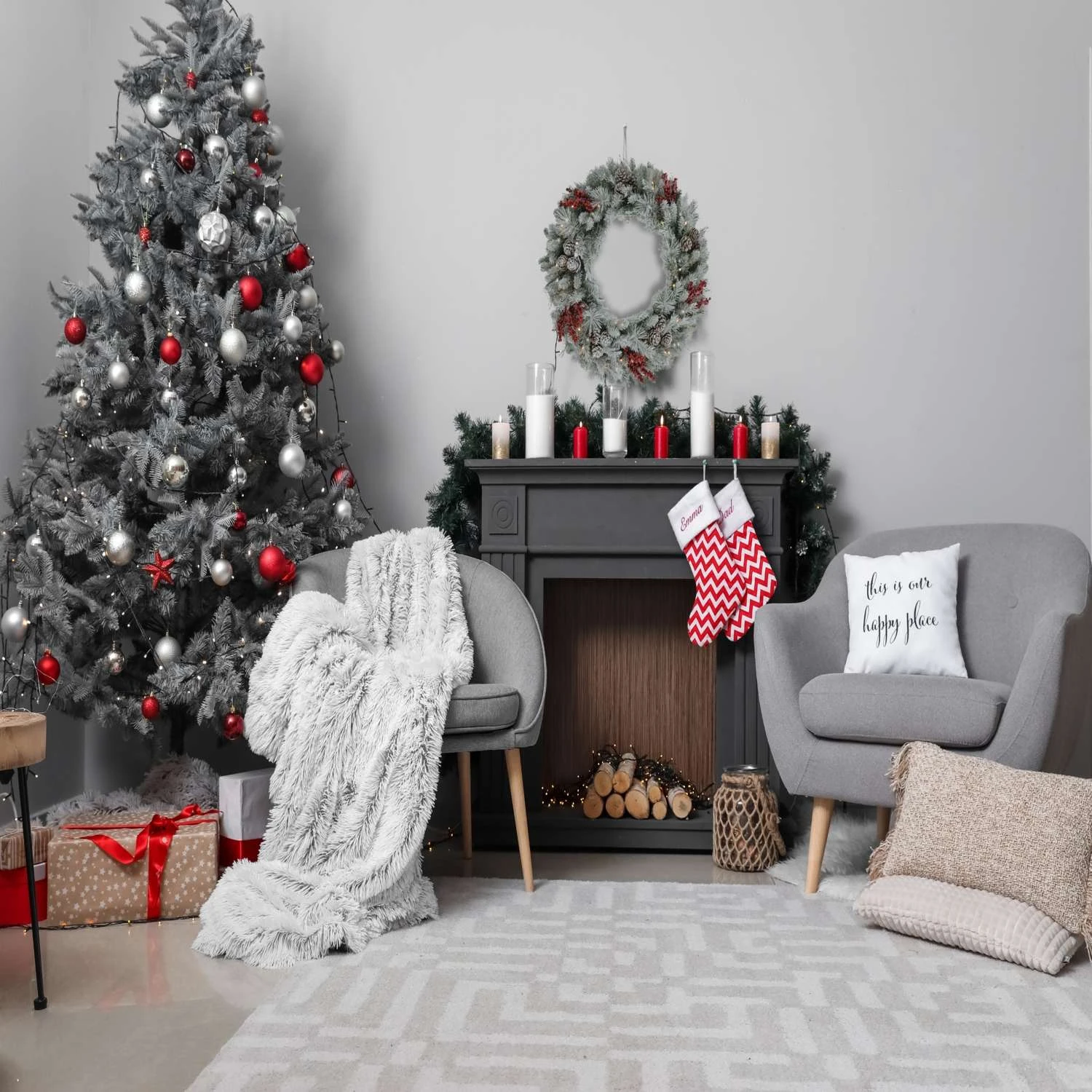 Celebrations Home 30 In. D LED Prelit Warm White Mixed Pine And Berry Wreath - Image 2