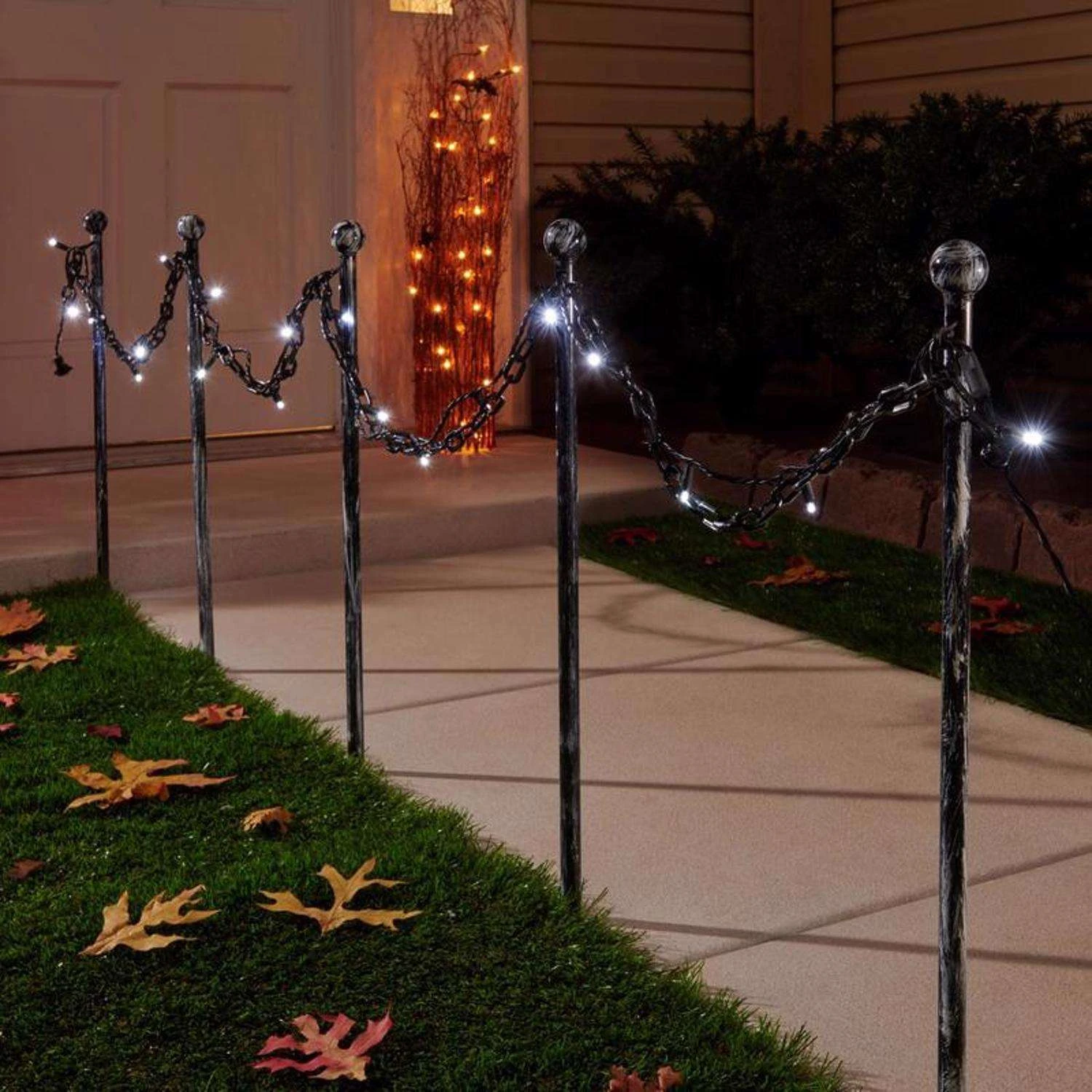 Celebrations Cool White 24 In. LED Prelit Chain On Pole Pathway Decor - Image 2