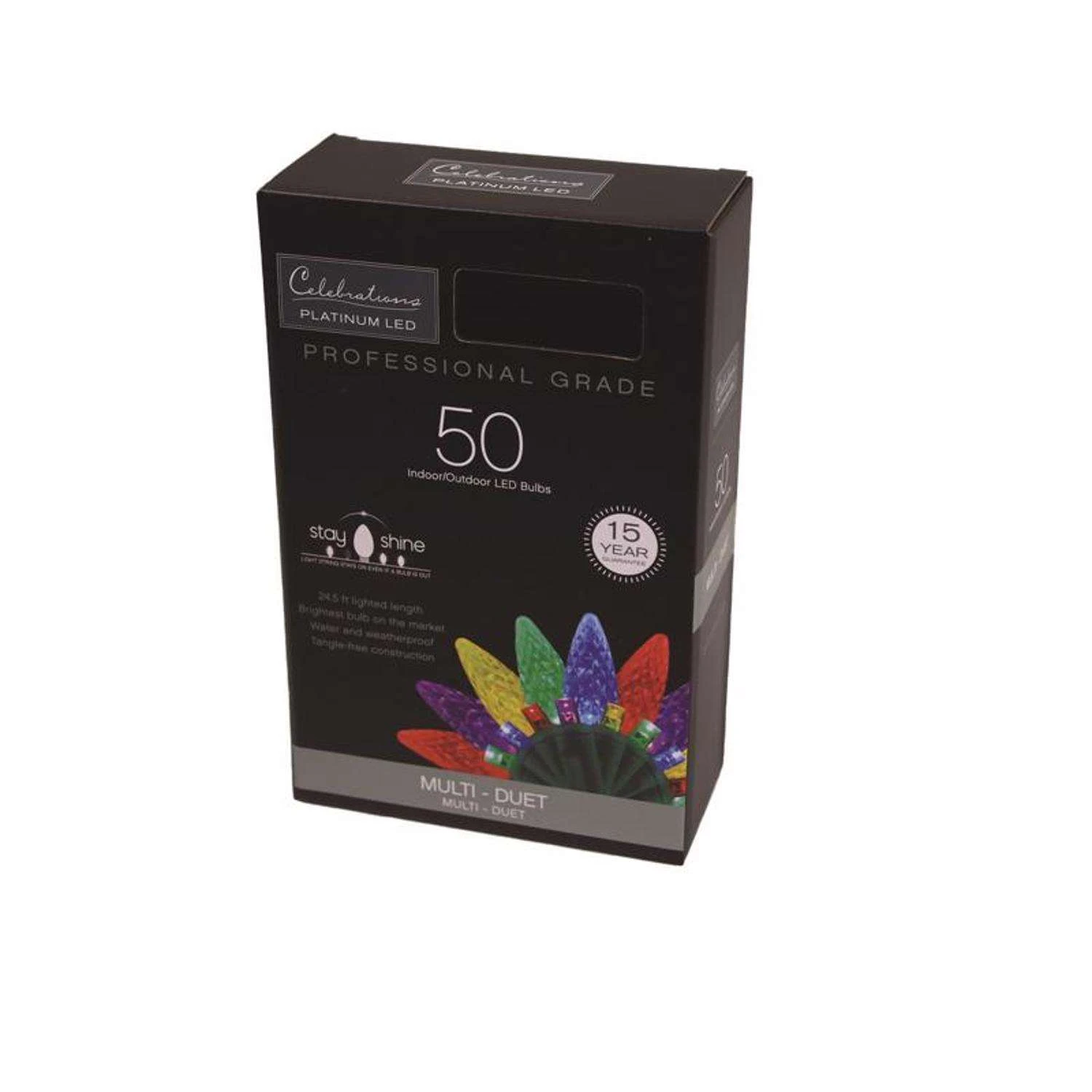 Celebrations Platinum LED C6 Multicolored 50 Ct String Christmas Lights 25 Ft. - Image 4