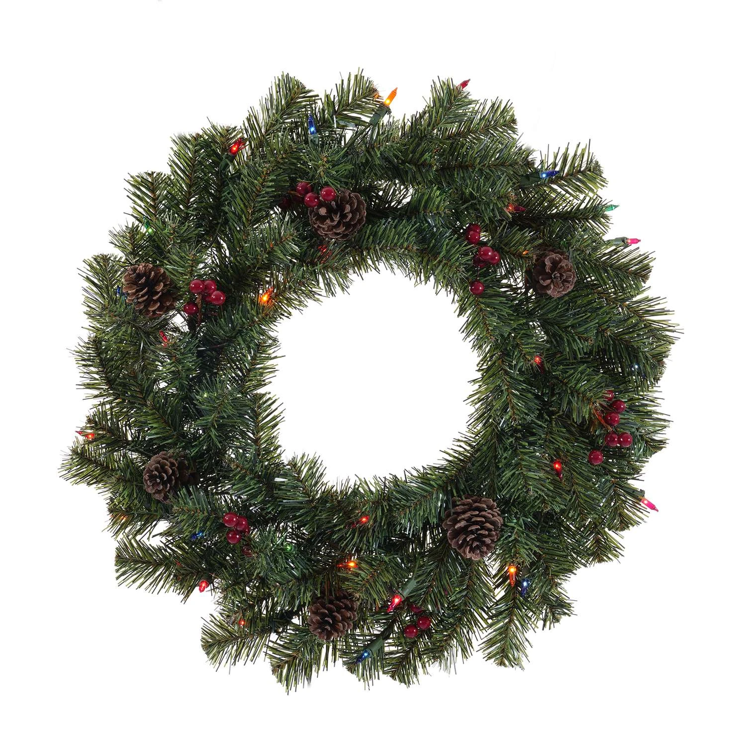 Celebrations 24 In. D Incandescent Prelit Multicolored Northern Pine Christmas Wreath