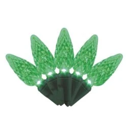 Celebrations Platinum LED C6 Green 50 Ct String Christmas Lights 25 Ft.
