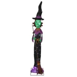 Celebrations Halloween Cool White 4.75 Ft. LED Prelit Witch Yard Decor