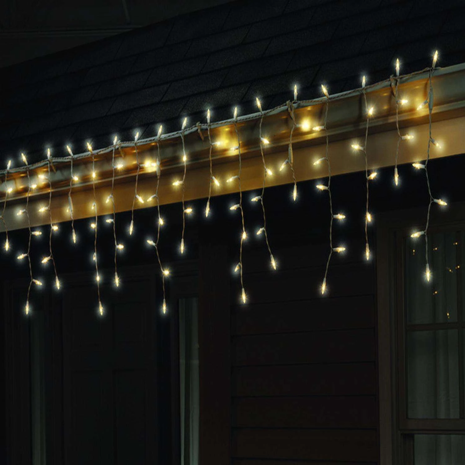 Celebrations LED M5 Warm White 100 Ct Icicle Christmas Lights 5.5 Ft. - Image 2