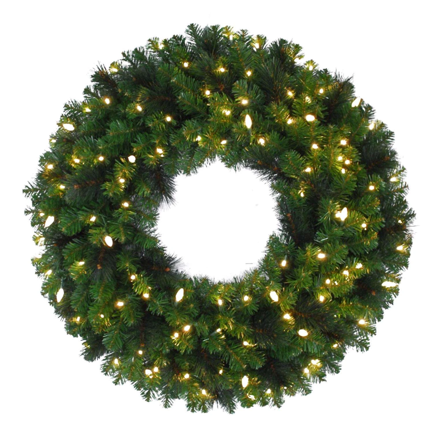 Celebrations Platinum 48 In. D LED Prelit Warm White Mixed Pine Wreath