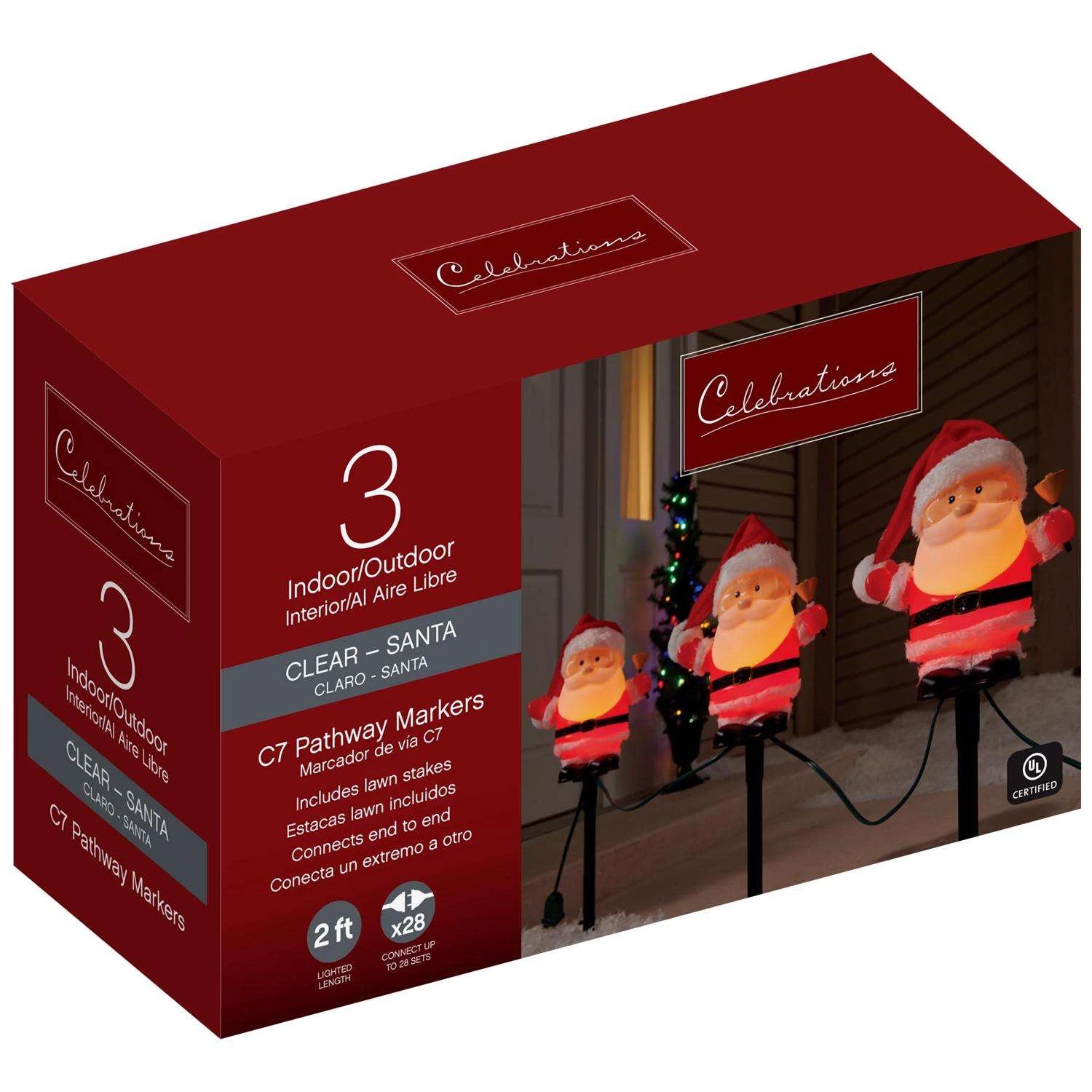 Celebrations Incandescent Clear Santa 6 In. Pathway Decor - Image 2
