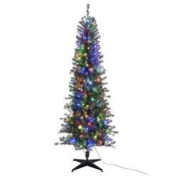 Celebrations 7 Ft. Pencil LED 250 Ct Vintage Color Changing Christmas Tree