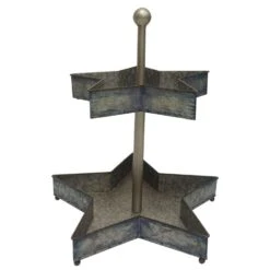 Celebrations Black/Silver 2 Tier Star Tray Indoor Christmas Decor