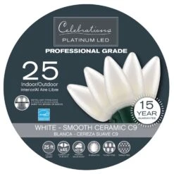 Celebrations Platinum LED C9 White 25 Ct String Christmas Lights 25 Ft.