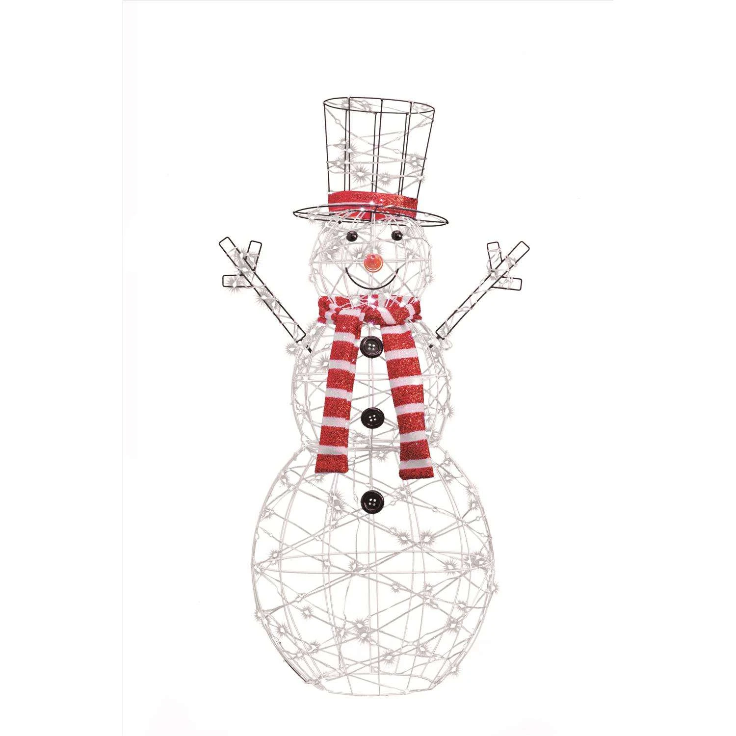 Celebrations LED Cool White Lighted Snowman 4 Ft. Yard Decor - Image 2