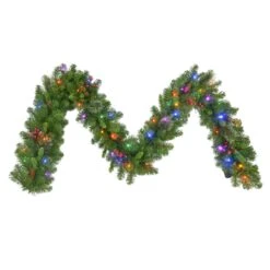 Celebrations Home 9 Ft. L LED Prelit Multicolored Mixed Pine Garland