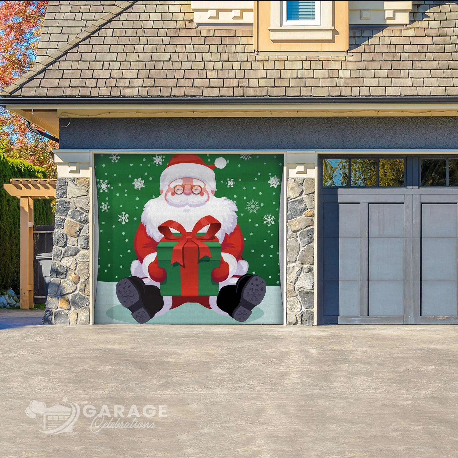 Celebrations Santa 7 Ft. X 8 Ft. Garage Door Cover - Image 2