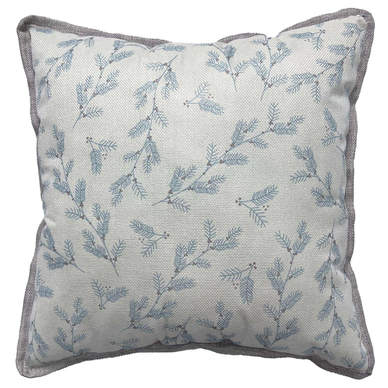 Celebrations Home Multicolored Frosty Christmas Holly Berry Pillow 5 In.