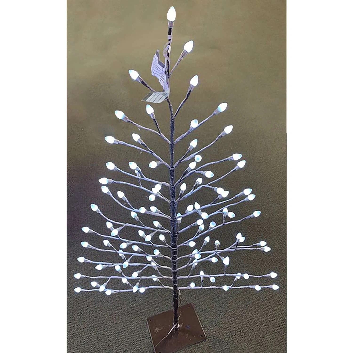 Celebrations Platinum LED Pure White Stick Tree 4 Ft. Yard Decor