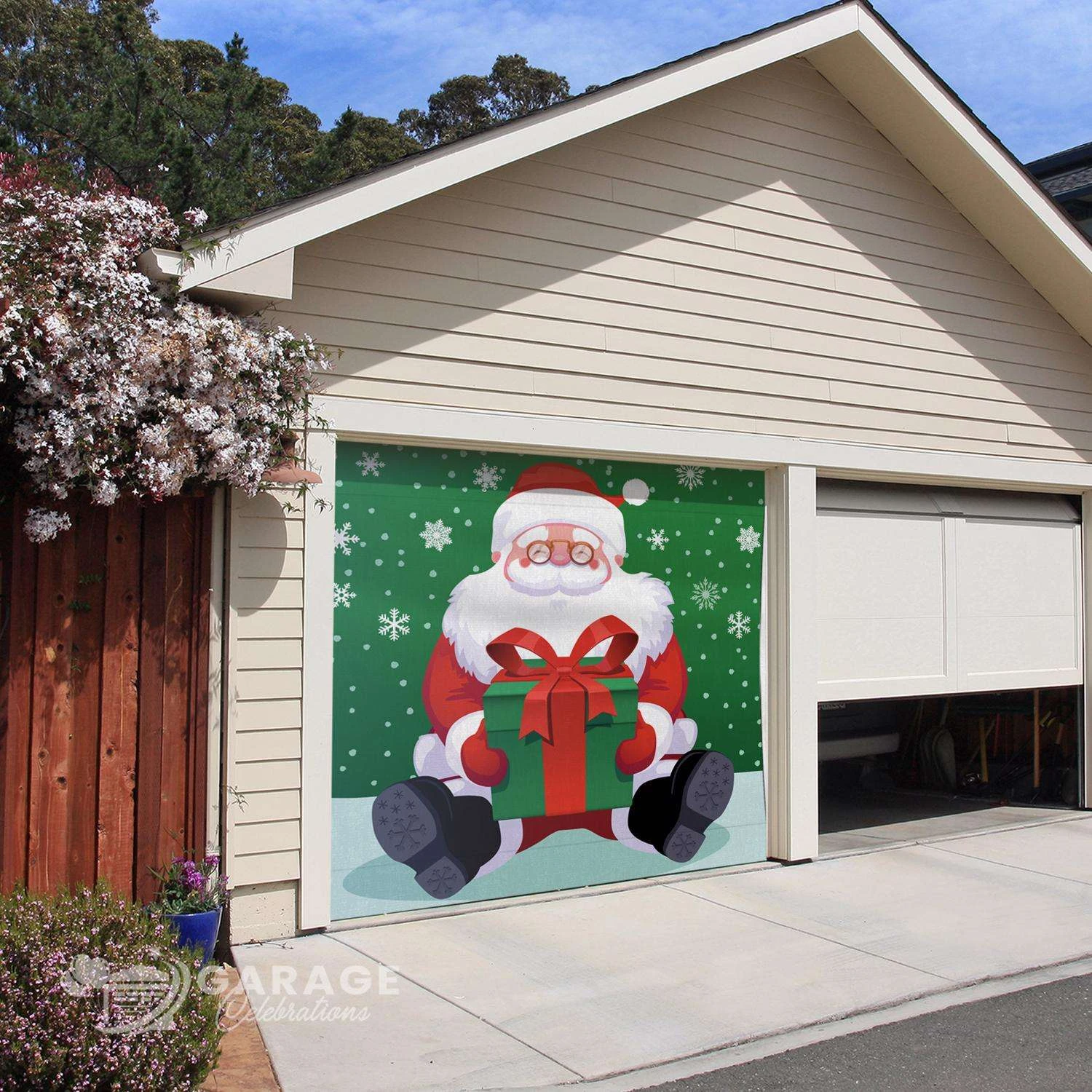 Celebrations Santa 7 Ft. X 8 Ft. Garage Door Cover - Image 3
